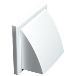 Plastová vetracia mriežka bez príruby so samotiažnou klapkou 186x186 mm, biela